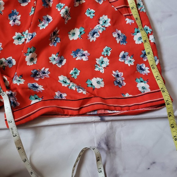 ❤️XHILARATION red floral stripe belt shorts S - Picture 8 of 8